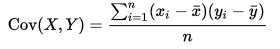 Covariance Formula (two pass)